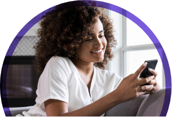 Woman browsing on her phone